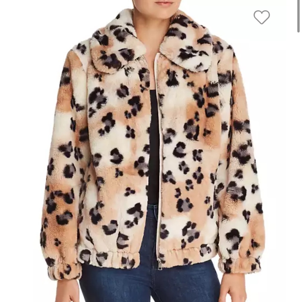 Rebecca Taylor Faux fur leopard coat